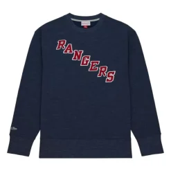 Mitchell & Ness Hoodies & Sweatshirts-Playoff Win 2.0 Crew Vintage New York Rangers