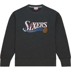 Mitchell & Ness Hoodies & Sweatshirts-Playoff Win 2.0 Crew Vintage Philadelphia 76Ers
