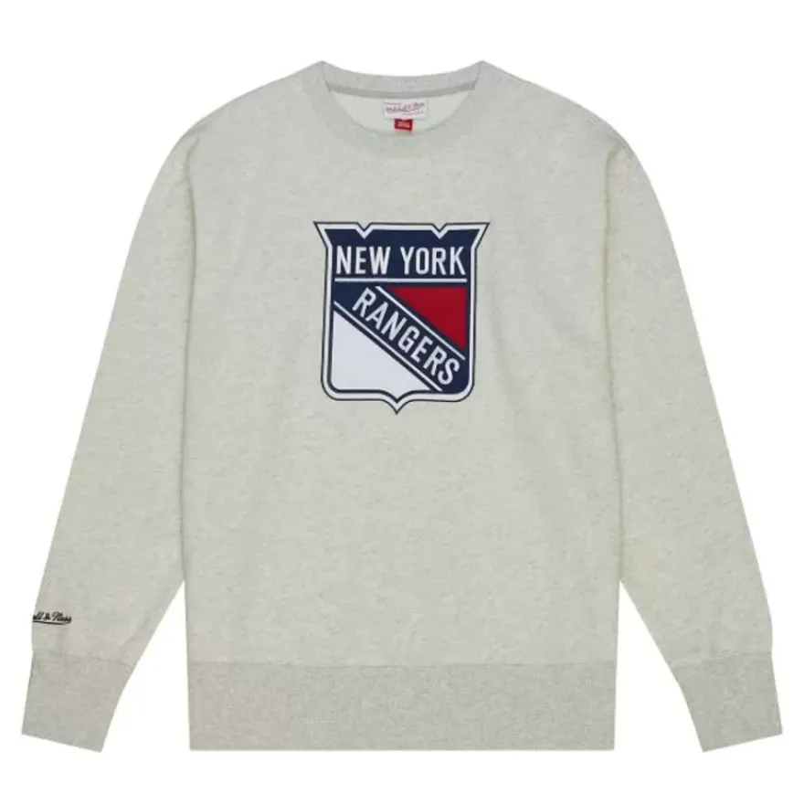 Mitchell & Ness Hoodies & Sweatshirts-Playoff Win 2.0 Crew Vintage New York Rangers
