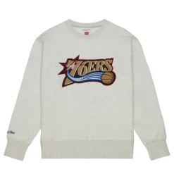 Mitchell & Ness Hoodies & Sweatshirts-Playoff Win 2.0 Crew Vintage Philadelphia 76Ers