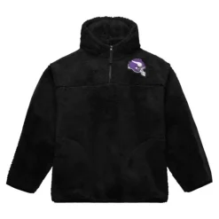 Mitchell & Ness Hoodies & Sweatshirts-Polar Fleece 1/4 Zip Pullover Hoodie Minnesota Vikings