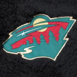 Mitchell & Ness Hoodies & Sweatshirts-Polar Fleece 1/4 Zip Pullover Hoodie Current Logo Minnesota Wild