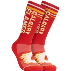 Mitchell & Ness Accessories-Power Play Crew Socks Calgary Flames