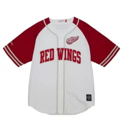 Mitchell & Ness T-Shirts & Tops-Practice Day Button Front Jersey Detroit Red Wings