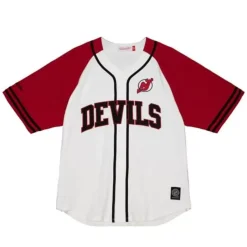 Mitchell & Ness T-Shirts & Tops-Practice Day Button Front Jersey New Jersey Devils