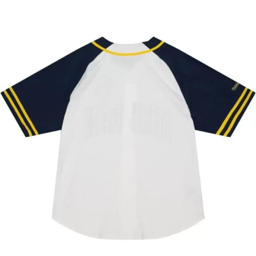 Mitchell & Ness T-Shirts & Tops-Practice Day Button Front Jersey University Of Michigan