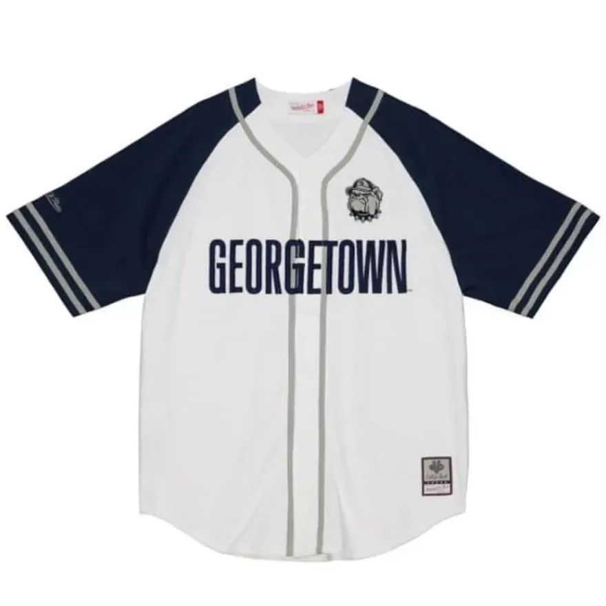 Mitchell & Ness T-Shirts & Tops-Practice Day Button Front Jersey Georgetown University