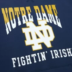 Mitchell & Ness Hoodies & Sweatshirts-Pre-Game Ss Fleece Hoodie University Of Notre Dame
