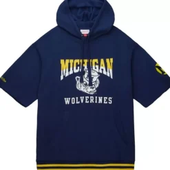 Mitchell & Ness Hoodies & Sweatshirts-Pre-Game Ss Fleece Hoodie University Of Michigan