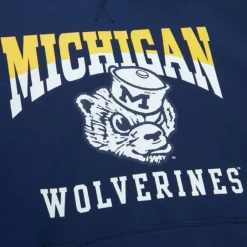 Mitchell & Ness Hoodies & Sweatshirts-Pre-Game Ss Fleece Hoodie University Of Michigan