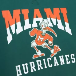 Mitchell & Ness Hoodies & Sweatshirts-Pre-Game Ss Fleece Hoodie University Of Miami