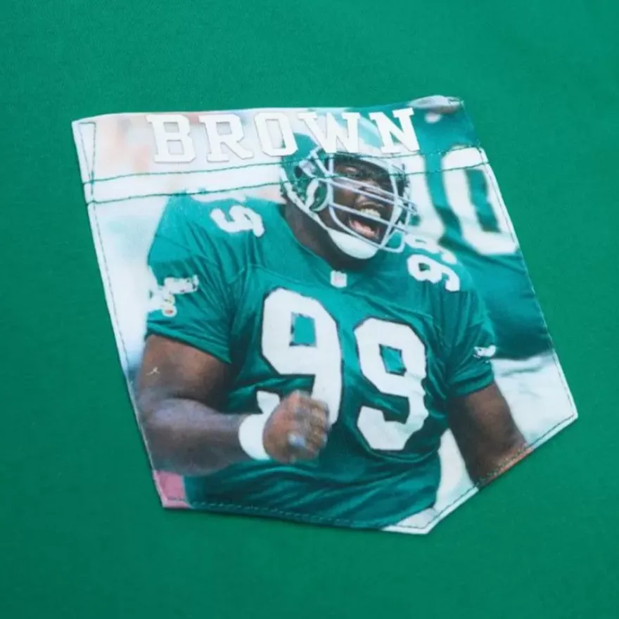 Mitchell & Ness T-Shirts & Tops-Premium Pocket Photo Tee Philadelphia Eagles Jerome Brown