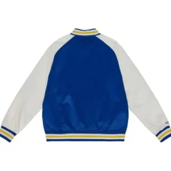 Mitchell & Ness Jackets & Outerwear-Primetime Lightweight Satin Jacket Golden State Warriors