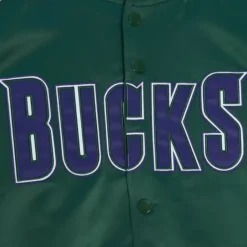 Mitchell & Ness Jackets & Outerwear-Primetime Lightweight Satin Jacket Milwaukee Bucks
