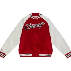 Mitchell & Ness Jackets & Outerwear-Primetime Lightweight Satin Jacket Chicago Bulls