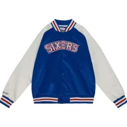 Mitchell & Ness Jackets & Outerwear-Primetime Lightweight Satin Jacket Philadelphia 76Ers