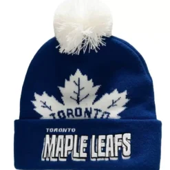 Mitchell & Ness Knit-Punch Out Pom Knit Toronto Maple Leafs