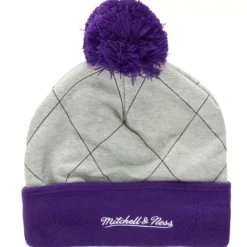 Mitchell & Ness Knit-Quilted Pom Beanie Hwc Los Angeles Lakers