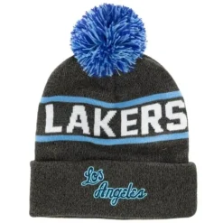 Mitchell & Ness Knit-Reload 2.0 Pom Knit Beanie Los Angeles Lakers