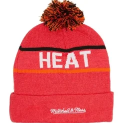 Mitchell & Ness Knit-Reload 2.0 Pom Knit Beanie Miami Heat