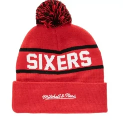 Mitchell & Ness Knit-Reload 2.0 Pom Knit Beanie Philadelphia 76Ers