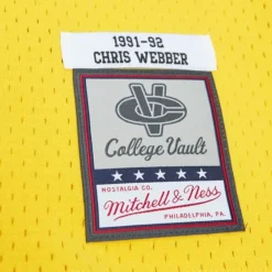 Mitchell & Ness Nba Swingman-Replica Chris Webber University Of Michigan Maize 1991 Jersey