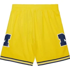 Mitchell & Ness Shorts-Replica University Of Michigan Maize 1991 Shorts
