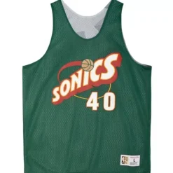 Mitchell & Ness T-Shirts & Tops-Reversible Mesh Tank Seattle Supersonics Shawn Kemp