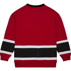 Mitchell & Ness Hoodies & Sweatshirts-Satin Insert Fleece Crew Chicago Blackhawks