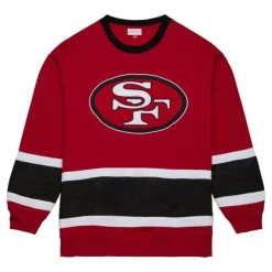 Mitchell & Ness Hoodies & Sweatshirts-Satin Insert Fleece Crew San Francisco 49Ers