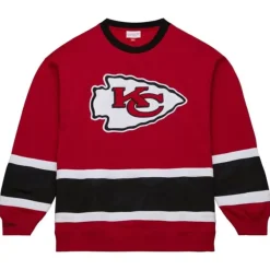 Mitchell & Ness Hoodies & Sweatshirts-Satin Insert Fleece Crew Kansas City Chiefs