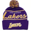 Mitchell & Ness Knit-Script Pom Beanie Hwc Los Angeles Lakers