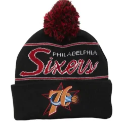Mitchell & Ness Knit-Script Pom Beanie Hwc Philadelphia 76Ers