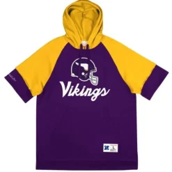 Mitchell & Ness Hoodies & Sweatshirts-Shortsleeve Fleece Hoodie Minnesota Vikings