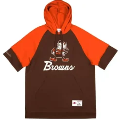 Mitchell & Ness Hoodies & Sweatshirts-Shortsleeve Fleece Hoodie Cleveland Browns
