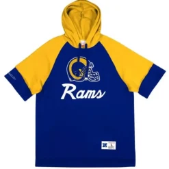 Mitchell & Ness Hoodies & Sweatshirts-Shortsleeve Fleece Hoodie Los Angeles Rams