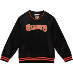 Mitchell & Ness Jackets & Outerwear-Sideline Pullover Satin Jacket San Francisco Giants