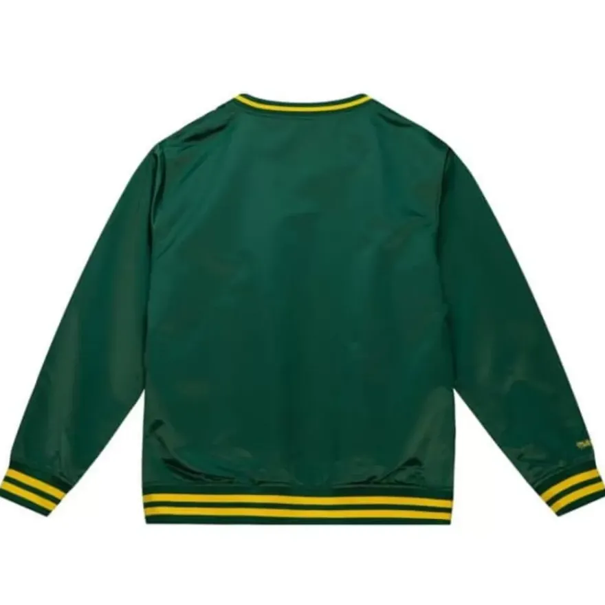 Mitchell & Ness Jackets & Outerwear-Sideline Pullover Satin Jacket Oakland Athletics