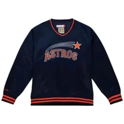 Mitchell & Ness Jackets & Outerwear-Sideline Pullover Satin Jacket Houston Astros