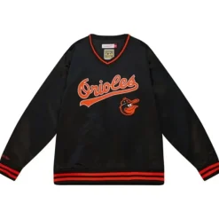 Mitchell & Ness Jackets & Outerwear-Sideline Pullover Satin Jacket Baltimore Orioles