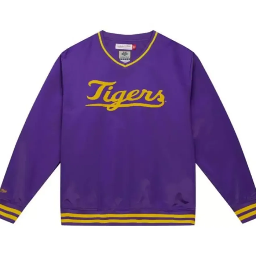 Mitchell & Ness Jackets & Outerwear-Sideline Pullover Satin Jacket Louisiana State University
