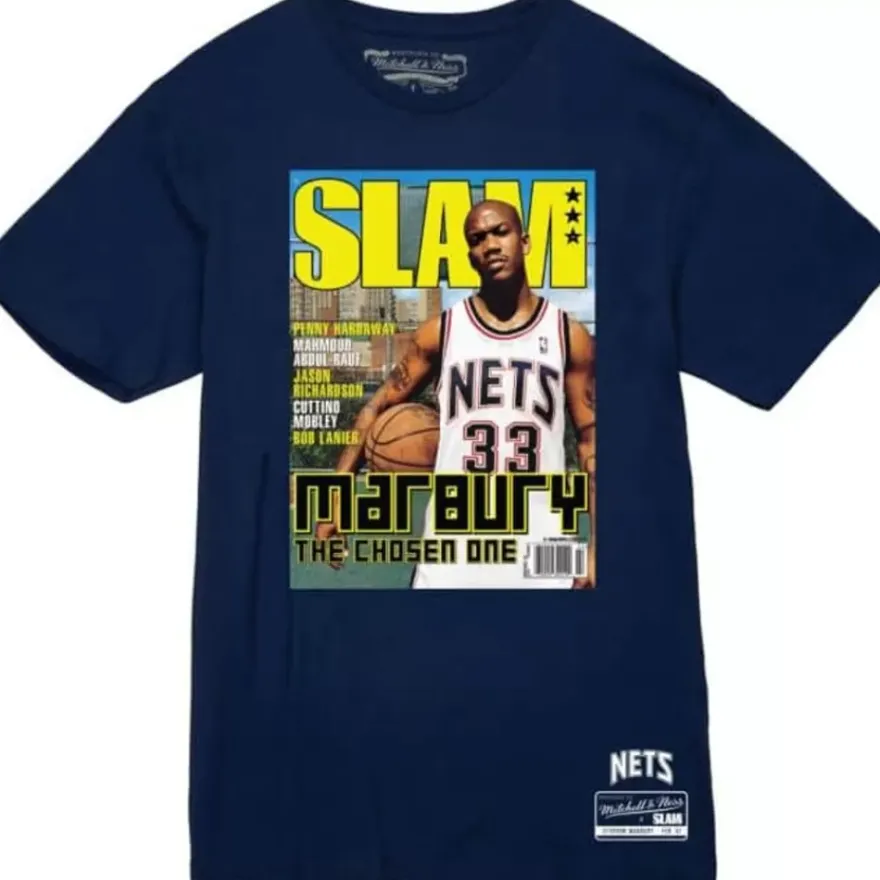 Mitchell & Ness T-Shirts & Tops-Slam Cover New Jersey Nets Stephon Marbury