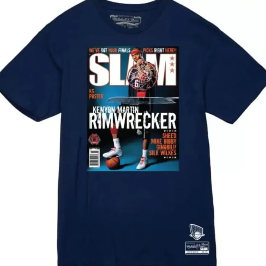 Mitchell & Ness T-Shirts & Tops-Slam Cover New Jersey Nets Kenyon Martin