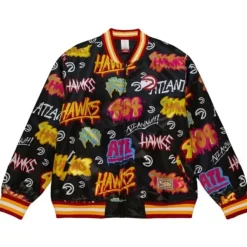 Mitchell & Ness Jackets & Outerwear-Slap Sticker Reversible Jacket Atlanta Hawks