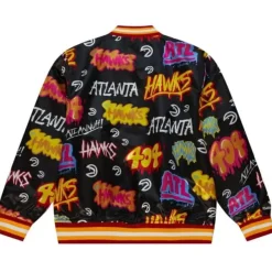 Mitchell & Ness Jackets & Outerwear-Slap Sticker Reversible Jacket Atlanta Hawks