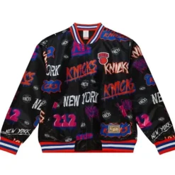 Mitchell & Ness Jackets & Outerwear-Slap Sticker Reversible Jacket New York Knicks