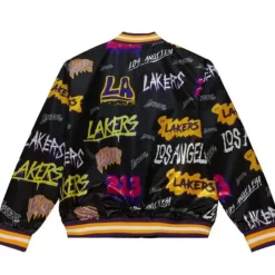 Mitchell & Ness Jackets & Outerwear-Slap Sticker Reversible Jacket Los Angeles Lakers