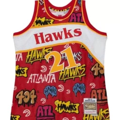 Mitchell & Ness Nba Swingman-Slap Sticker Swingman Dominique Wilkins Atlanta Hawks 1986-87 Jersey