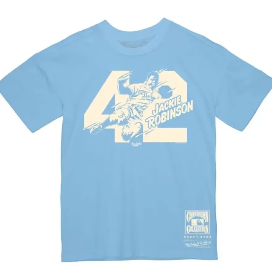 Mitchell & Ness T-Shirts & Tops-Sliding 42 Tee Los Angeles Dodgers Jackie Robinson