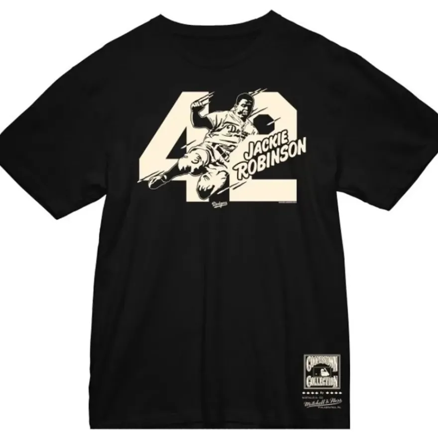 Mitchell & Ness T-Shirts & Tops-Sliding 42 Tee Los Angeles Dodgers Jackie Robinson